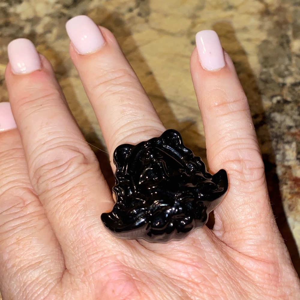 Black Versace ring